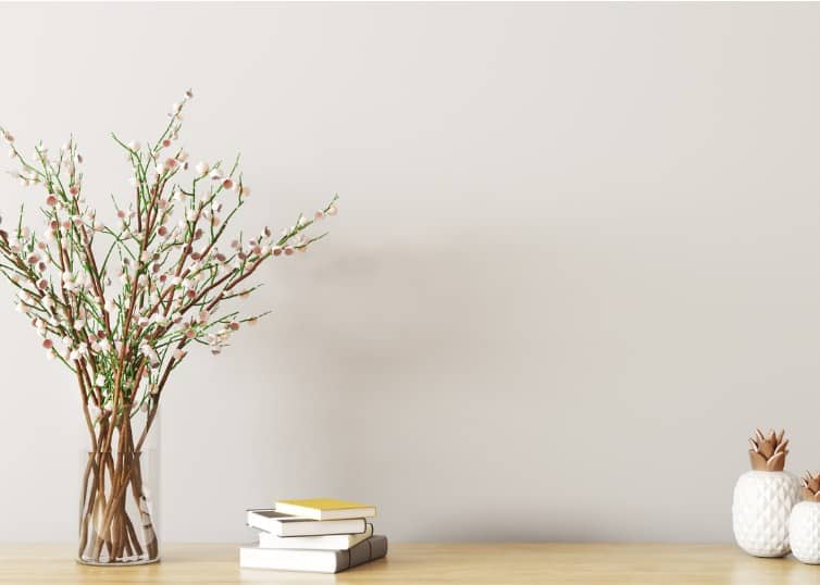 book display in staged room