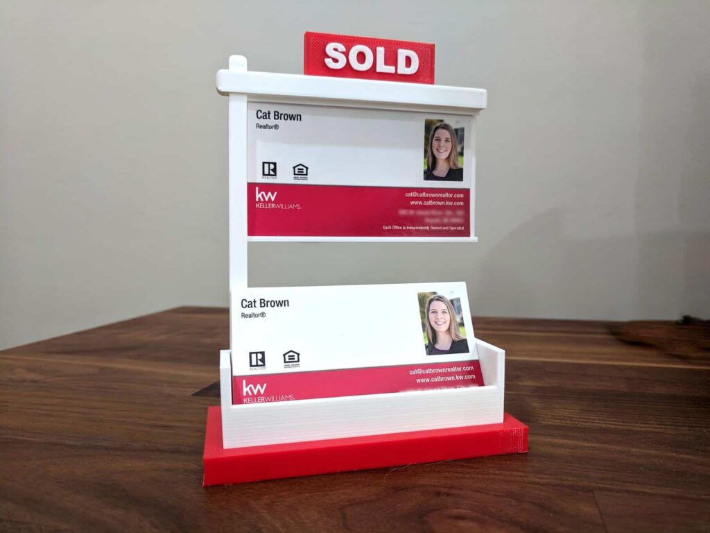 realtor business card holder sold sign