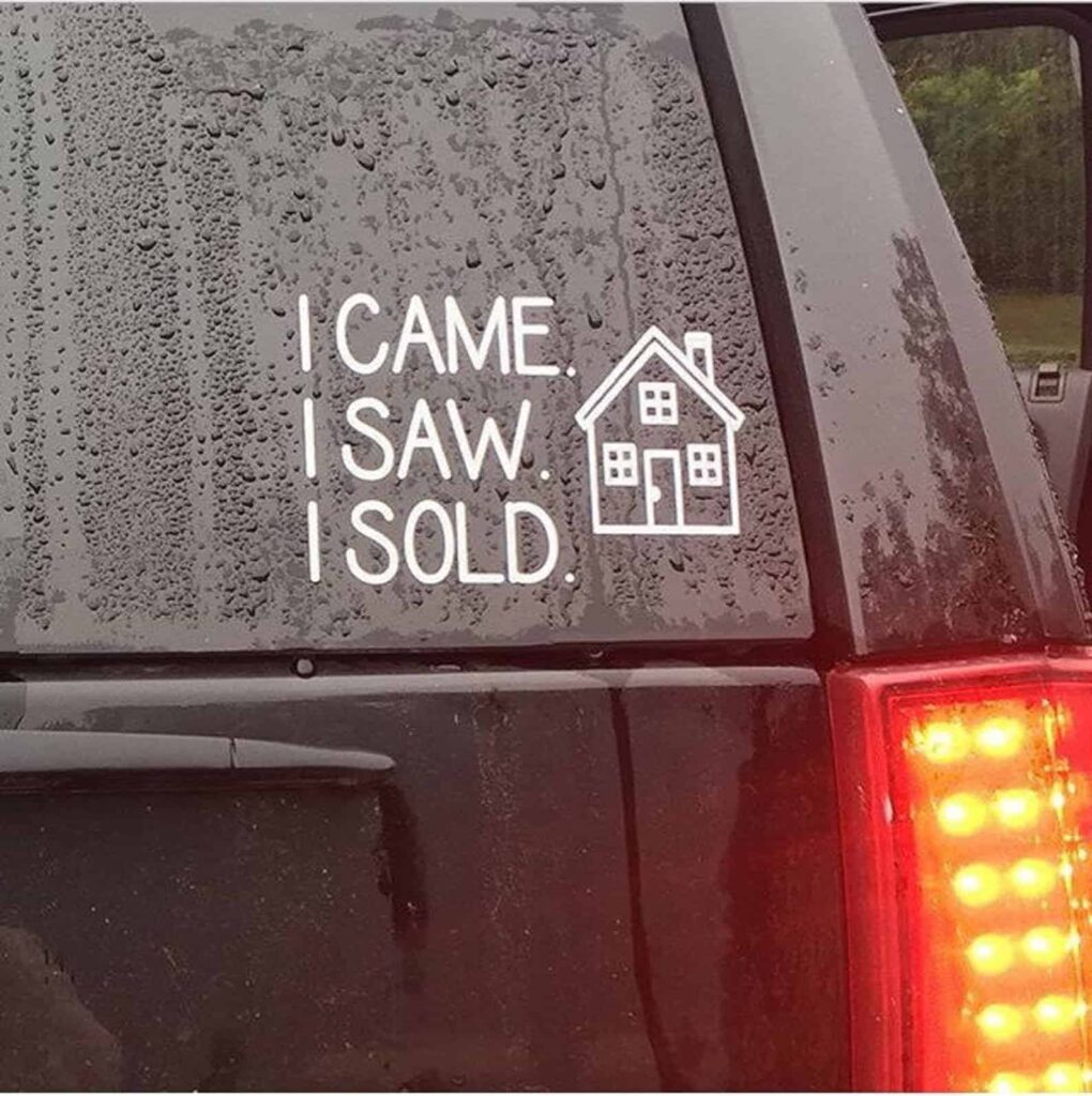 real estate agent car decal sticker