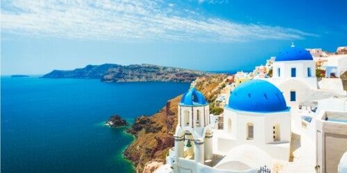 Greece coastline houses