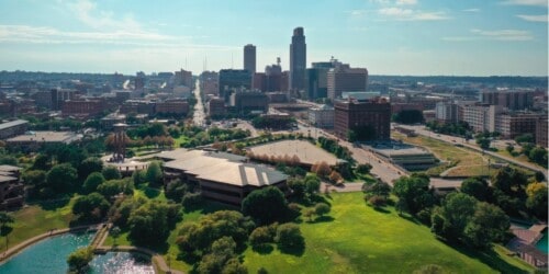 omaha, nebraska aerial view