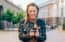 Shot of a beautiful young woman receives notifications on smart phone. Social media and digital online concept. Social media and people network technology concept.