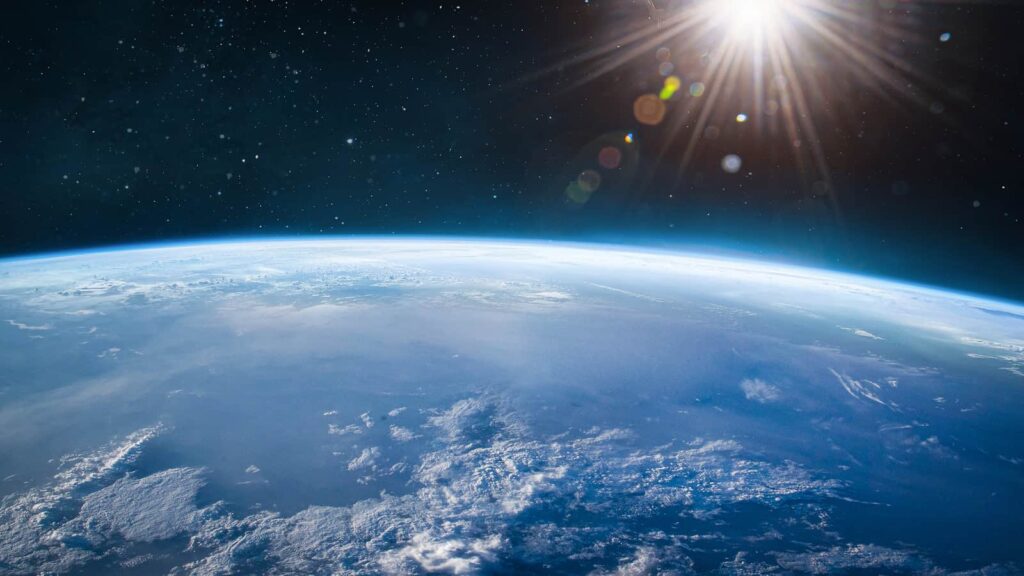 Planet Earth in outer space. Solar system. Elements of this image furnished by NASA