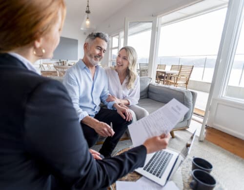 realtor helping couple