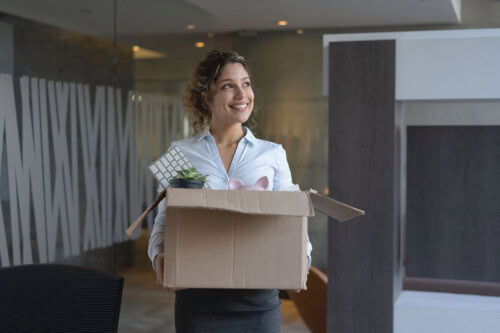 business person changing jobs