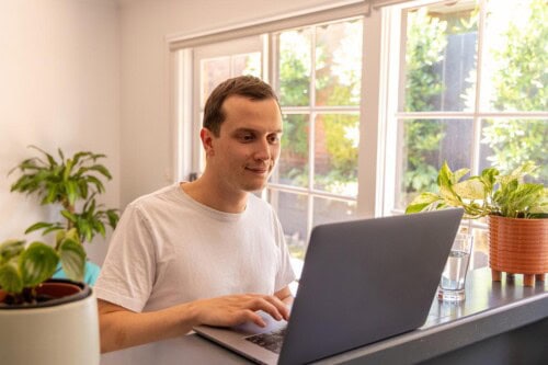 student completes Georgia real estate practice exam
