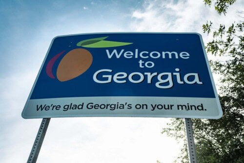 Welcome to Georgia Blue Sign at Georgia/Alabama Line 5