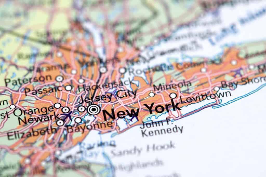 Map of New York.